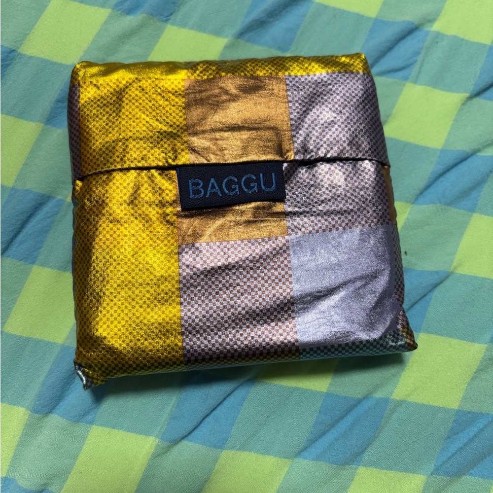 BAGGU Metallic Madras standard tote